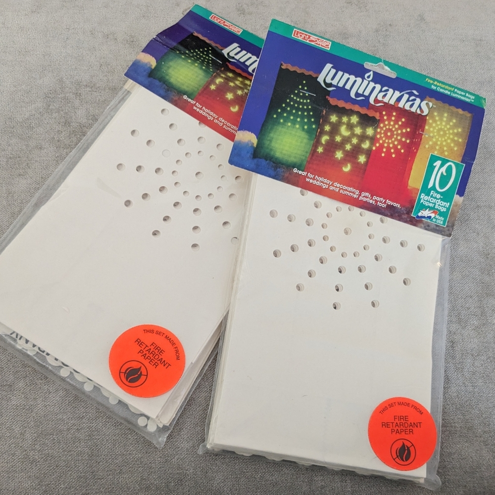 Luminarias 20 Bags Path Lights Paper Candles Christmas Snowflake Decor NEW